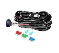 RIGIDON DC 12V/40A 18AWG Kabelbaum Zusatzscheinwerfer Kabelsatz Relais | Kabelbaum Ein/Ausschalter für KFZ PKW ATV SUV 4x4, LED-Arbeitsscheinwerfer Scheinwerfer Lichtleisten (Model C für 1 lampe)