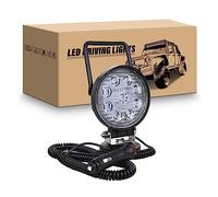 RIGIDON Led arbeitsscheinwerfer mit magnetfuß, 4 Zoll 10cm 27W led flutstrahler auto magnet 12V offroad beleuchtung für Auto SUV ATV Traktor LKW 4x4 Boot,6000K Weiß suchscheinwerfer, arbeitslicht
