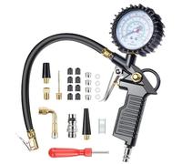 Riisoyu Digitaler Reifendruckprüfer, Reifenfüller 220PSI Multifunktional Luftdruckprüfer mit mehrere Ersatzteile Reifenfüll Messgerät Reifendruckmesser Kompressor Zubehör für Auto Motorrad Fahrrad LKW