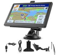 Riloer GPS-Navigationsset Universal für Auto, LKW, Wohnwagen, LKW, Wohnwagen Display mit Halterung und FM-Transmitter, Sie können die Sprache ändern, Deutsch7 Zoll,navigationsgeräte für Auto(17,8 cm)