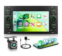 Rimoody Autoradio für Ford Focus C-Max S-Max Kuga Fiesta Transit Fusion Mondeo Galaxy Connect Wireless Carplay Android Auto Bluetooth FM/AM/RDS, 7 Zoll Touchscreen Radio EQ/SWC/USB/Navi Rückfahrkamera