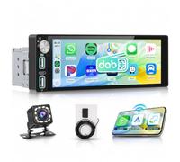 Rimoody DAB+/DAB Autoradio 1 Din mit Wireless Carplay Android Auto Bluetooth 5.2, 6.86 Zoll Touchscreen Radio Single Din mit Mirror Link FM/AM DAB Adapter/EQ/USB/Type C Lenkradsteuerung Rückfahrkamera