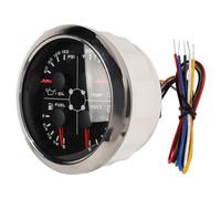 RiToEasysports 4-in-1-Messgerät, Multifunktionales Messgerät, 85 Mm, ABS-Edelstahl, Beschlagfreies Glas, DC 8 Bis 16 V, Kraftstoffstand, Öldruck, Wassertemperatur, Spannungsmesser für Auto, (Schwarz