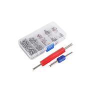 Riuulity 102-teiliges Sortiment A/C R134a/R12 Kältemittel-Reifenventilkern-Kit mit Klimaanlagen-Ventilkern Auto R12 R134a Zubehör