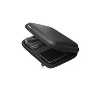 RIVACASE Festplatten/GPS Tasche bis 2.5" - Wetterbeständige Hartschale mit elastischen Band zur Sicherung und Zubehörfächern - Schwarz
