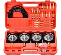 Rlongtou Synchrontester Vergaser Synchrontestgerät Motorrad Vakuumprüfer mit 4 Synchronuhren für PKW 4 Zylinder Motorrad