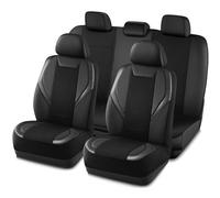 Road Comforts Autositzbezug, Leder-Karbonfaser, vollständiges Set, Autositzbezug, Auto-Innenbezug, universelle Passform für die meisten Autos, SUVs, LKWs und Lieferwagen, Airbag-kompatibel