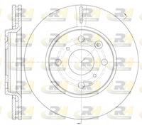 ROADHOUSE Bremsscheibe vorne rechts links belüftet Ø247mm 247mm für PEUGEOT CITROËN/PEUGEOT CITROËN TOYOTA 61003.10