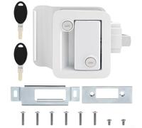 Robuster Türschloss für Campinganhänger mit Zinklegierung, resistent gegen Rost und Kratzer, mit eingebautem Doppelverriegelungsschutz (weiß)