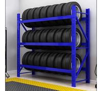 Robustes Reifenlagerregal Aus Metall Für Lager Und Lkw-Organisation, Felgenhalter Mit Hoher Kapazität Und Langlebiger Konstruktion, Blau - 200 X 50 X 200 Cm / 78,7 X 19,7,Blue-200x50x200cm/78.7x19.7x