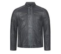 Rock Creek Herren Lederjacke Biker Jacke Echtleder Motorradjacke Leder Jacken Herrenjacke Kentkragen Winterjacke Übergangsjacke H-383 Anthrazit 3XL