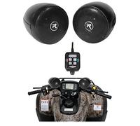 Rockville RockNRide Powered Bluetooth Lenker Lautsprecher für Can-Am Renegade, 3 Zoll Metall, für ATV und Motorrad Audio 2 Stück