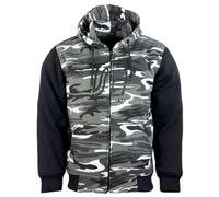 Römer Motorrad Hoodie mit Aramid & Protektoren - Motorradjacke, Motorradhoodie für Herren & Damen, camouflage snow