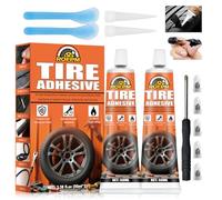 ROFPM 2 Stück Reifenreparaturkleber, Schwarzer Gummi Kleber Extra Stark Wasserfest, Reifendichtmittel, Reifenmontagepaste, Tire Repair Glue, Vulkanisierkleber für Auto/Fahrrad/Motorrad/Traktor