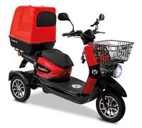 Rolektro, E-Carrier 25 V.3 Lithium, Rot, mit XXL-Koffer, 60V-32,5Ah Akku, 1000 Watt