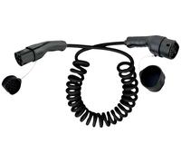 ROLINE E-Auto Ladekabel Typ2, 3-phasig, 480VAC (3P+N+E), 16 A, 11 kW, Spiralkabel, 7,5 m - schwarz 19.08.0047