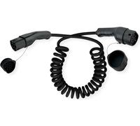 ROLINE E-Auto Ladekabel Typ2, 3-phasig, 480VAC (3P+N+E), 16 A, 11 kW, Spiralkabel, 3 m (19.08.0043)