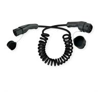 ROLINE E-Auto Ladekabel Typ2, 3-phasig, 480VAC (3P+N+E), 16 A, 11 kW, Spiralkabel, 7,5 m - schwarz 19.08.0047