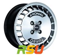 Ronal R10 Turbo schwarz-frontkopiert 7x15" ET37 LK4 98 ML 68 Alufelgen 15 Zoll