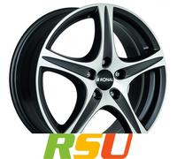 ALUFELGEN RONAL, R56, 7X17 ET54 5X112 76, MATTSCHWARZ-FRONTKOPIERT