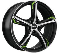 Ronal, R62 Green, 8,5x20 ET35 5x112 76, jetblack-matt-frontkopiert green