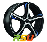 Ronal R62 Blue jetblack-matt-frontkopiert 7.5x17" ET42 LK5 100 ML 68 Alufelge...