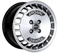 ALUFELGEN RONAL, R10 TURBO, 7X15 ET28 4X100 68, SCHWARZ-FRONTKOPIERT
