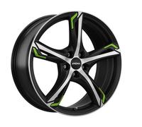 RONAL RONAL R62 GREEN jetblack-matt-frontkopiert 7.5Jx17 5x112 ET38