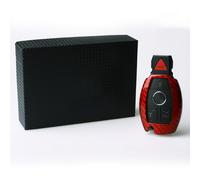 Rot Smart Schutzhülle Schlüssel Abdeckung Für Mercedes Benz C Klasse Kohlefaser