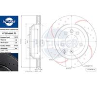ROTINGER 2x Bremsscheibe hinten Ø330 mm Gelocht belüftet für VW Touareg 7P5 3.0