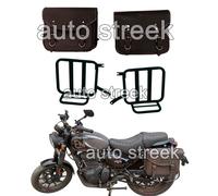 Royal Enfield Hunter 350 Leder-Satteltaschen Rusty Brown mit Befestigungspaar