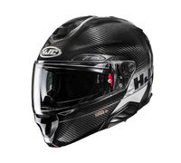 HJC RPHA 91 Carbon Elig Klapphelm, schwarz/weiß/silber, Größe M (57/58)
