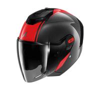 RS Jet Skin Jethelm mit Visier (Carbon/Schwarz/Rot), M (57)