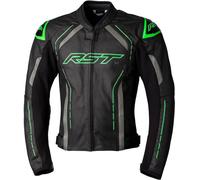 RST S1 CE Leather Jacket - Schwarz/Grau/Neon Grün - XL