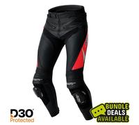RST Tractech Evo D3O Motorrad Lederhose, schwarz-rot, Größe 44 für Männer