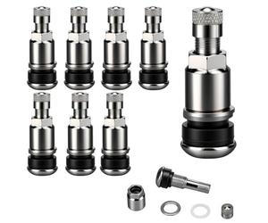 Ruayia Reifenventil Universal 8 Stück Autoventil schlüssel, Metallventile für alufelgen, Autoreifen Ventil Luftventil Auto Stahlventile Felgenventile Reifen ventil - 8 Stück
