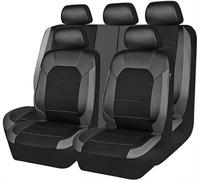 Ruby66 Auto Leder Sitzbezüge für Hyundai i10/i20/i30/i40/ix20/ix35/ix55/ioniq/ioniq 5/Kona/Grandezza, Bequem Wasserdicht rutschfest Sitzschoner, Leicht zu Reinigen, Schön, Auto Zubehör,Grey