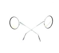 RÜCK SPIEGEL/ROLLER SPIEGEL SET * RUND in CHROME mit M8 RECHTSGEWINDE für RETRO CRUISER BENZHOU YIYING YY50QT - FIRENZE 50 - ZNEN QT-A und baugleiche GY6 CHINA RETRO CRUISER ROLLER