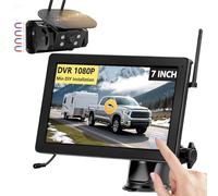 Rückfahrkamera Kabellos Solar Magnetische Rückfahrkamera Funk VASTEND 7'' 1080P Touchscreen IPS Monitor, 9600mAh Akku, 1 Min Einrichtung, IP69 Wasserdicht Rückfahrkameras für Wohnmobile,Anhänger,LKW