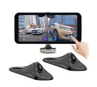 Rückfahrkamera mit AHD 1080P Digitaler Seitenansichtskamera Toter-Winkel-Alarmsystem, 15,9 cm (6,2 Zoll), Auto-Touch-Split-Screen-Display (schwarz)
