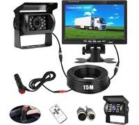 Rückfahrkamera Set 7 Zoll Monitor 1080P Nachtsicht 15m Kabel 12V-24V