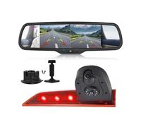 Rückfahrkamera Set Für Ford Für Transit Für Custom (Mai 2016-heute) Kfz-Bremslicht-Rückfahrkamera Mit 2-geteiltem Bildschirm-Spiegelmonitor Rückfahrkameras(Suction Cup Kit)