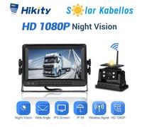 Rückfahrkamera Solar Kabellos Funk 150° Mit 7'' Farbmonitor Einparkhilfe LKW BUS