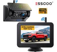 Rückfahrkamera Solar Wireless 1080P Mit 5 Zoll Farb Monitor Einparkhilfe LKW Bus