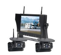Rückfahrkameras Rückfahrkamera - Starke Magnetische Kabellose Kamera Für Anhänger HD 1080P Solar-RV Lange Akkulaufzeit Mit 7-Zoll-Aufzeichnungsmonitor Rückfahr Kamera(2cam Monitor)