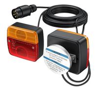 Rückleuchten Set Rücklicht mit Magneten Justech PKW Anhänger Komplett 2X Anhängerbeleuchtung 7,5m Kabel 7-poliger Stecker 5 Funktionen Kennzeichenleuchte Rückfahrlicht mit E11 für Wohnwagen KFZ PKW