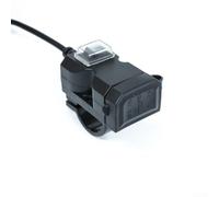 Rückspiegel-Dual-USB-Ladegerät-Adapter für Motorrad-Netzteil-Steckdose mit 12 V 24 V Spannungseingang und schwarzer ABS-Konstruktion für alle Wetterbedingungen (12-24 V)