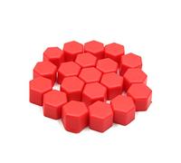 Ruilogod 20Pcs 25mm Red Radmutter Lug Hub-Abdeckungen Schraube Staub schützen Kappen für Auto