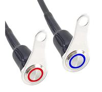 RUNCCI-YUN 2 Stück 12V LED Motorrad Schalter Motorrad Lenkerschalter Lenkerhalterung Horn Power Start Kill Schalter Taste Scheinwerfer Brems Nebelscheinwerfer ON/OFF (7/8")（Rotlicht blaues Licht）