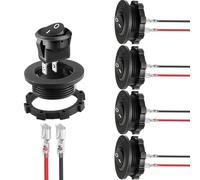 RUNCCI-YUN 5PCS Runde Wippschalter ON-OFF Kippschalter 12V KFZ Schalter SPST Mini Wippschalter 2-pin 10A 125V AC/10A 12V DC mit Schalter Panel für Motorrad, Limousine, Boot